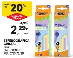 Continente esferográfica cristal bic promoção