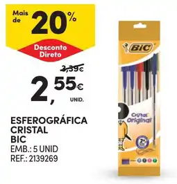 Continente esferográfica cristal bic promoção