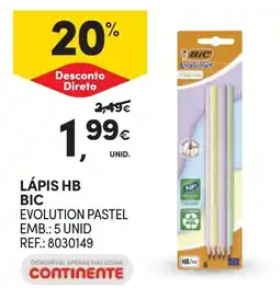 Continente Lápis hb bic evolution pastel promoção
