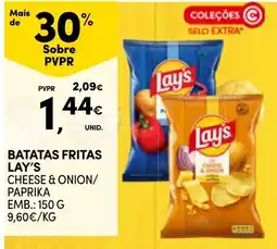 Continente batatas fritas lay's cheese & onion/paprika promoção