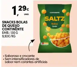 Continente Snacks bolas de queijo continente promoção