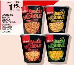 Continente Cigala banzai noodle caril carne galinha camarão promoção