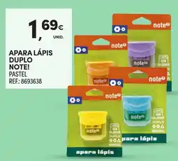Continente apara lápis duplo note! pastel promoção