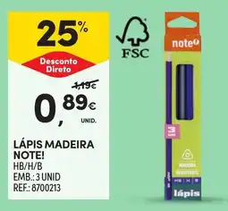 Continente Lápis madeira note! promoção