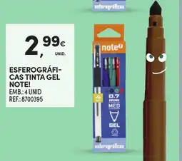 Continente Esferográficas tinta gel note! promoção