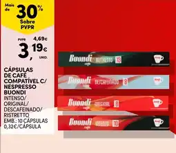 Continente Cápsulas de café compatível c/ nespresso buondi promoção