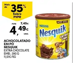 Continente Achocolatado em pó nesquik extra chocolate promoção