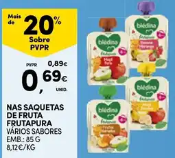 Continente Saquetas de fruta frutapura promoção