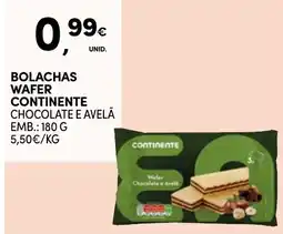 Continente Bolachas wafer continente chocolate e avelã promoção