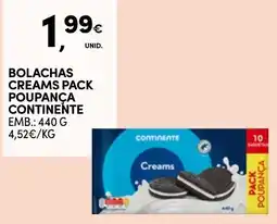 Continente Bolachas creams pack poupança continente promoção