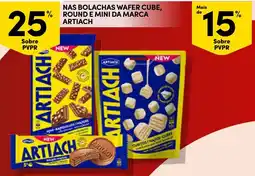 Continente nas bolachas wafer cube, round e mini da marca artiach promoção