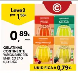 Continente gelatinas continente vários sabores promoção