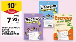 Continente escrevo sem erros 1º ao 3º ano porto editora promoção