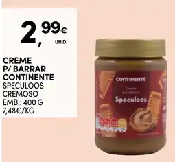 Continente Creme p/barrar continentte speculoos cremoso promoção