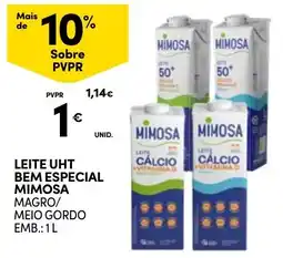 Continente Leite uht bem especial mimosa promoção