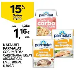 Continente Nata uht parmalat cogumelos/ carbonara/ ervas aromáticas promoção
