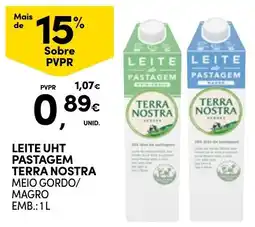Continente Leite uht pastagem terra nostra promoção