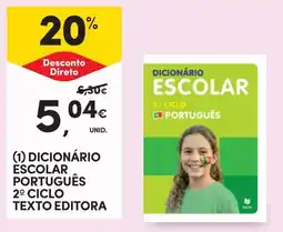 Continente Dicionário escolar português 2º ciclo texto editora promoção
