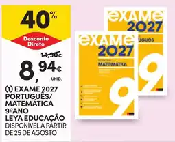 Continente exame 2027 português/ matemática 9º ano promoção