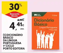 Continente Dicionário básico da língua portuguesa 1º ciclo porto editora promoção