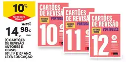 Continente cartões de revisão autores e obras promoção