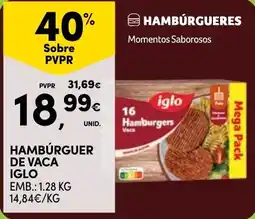 Continente Hambúrguer de vaca iglo promoção