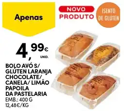 Continente BoLo Avó S/ Glúten Laranja/ Chocolate/ Canela/ Limão Papoila Da Pastelaria promoção