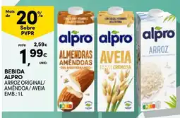 Continente Bebida alpro arroz original/ amêndoa/ aveia promoção