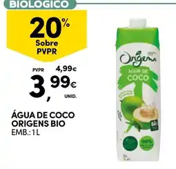 Continente Água de coco origens bio promoção