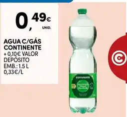 Continente Agua c/gás continente promoção