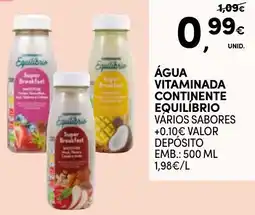 Continente Água vitaminada continente equilíbrio promoção