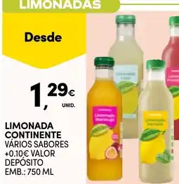 Continente Limonada continente vários sabores promoção