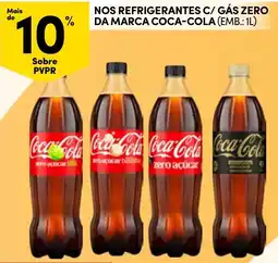 Continente refrigerantes c/ gás zero da marca coca-cola promoção