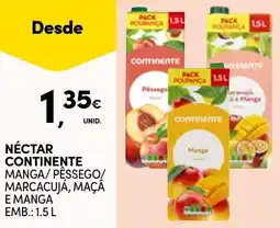 Continente Néctar continente manga/pêssego/maracujá, maçã e manga promoção