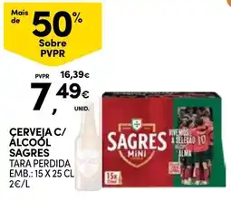 Continente Cerveja c/ álcool sagres promoção