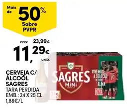 Continente Cerveja c/ álcool sagres promoção