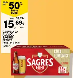 Continente Cerveja c/ álcool sagres branca promoção