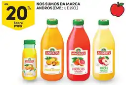 Continente nos sumos da marca andros promoção