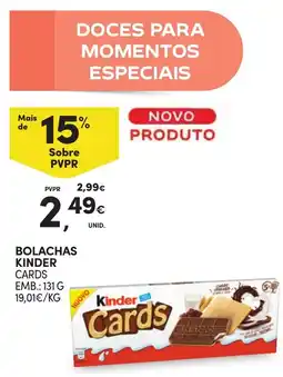 Continente Bolachas Kinder Cards promoção