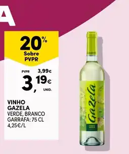 Continente vinho gazela verde, branco promoção