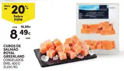 Continente cubos de salmão royal greenland congelados promoção