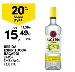 Continente Bacardi limón promoção