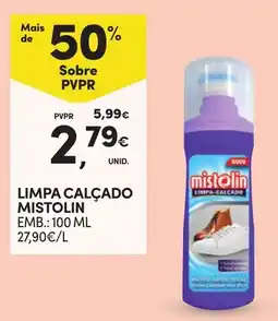 Continente limpa calçado mistolin promoção