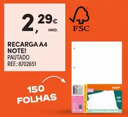 Continente Recarga a4 note! paautado promoção