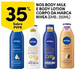 Continente Nivea body milk e body lotion corpo da marca nivea promoção