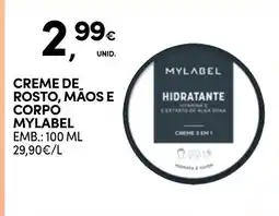 Continente Creme de rosto, mãos e corpo mylabel promoção