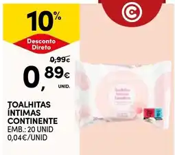 Continente Toalhitas íntimas continente promoção