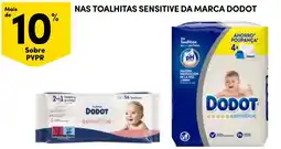 Continente toalhitas sensitive da marca dodot promoção
