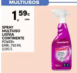 Continente spray multiuso lixivia continente power+ promoção