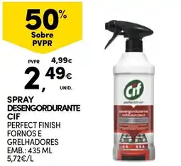 Continente Spray desengordurante cif perfect finish promoção